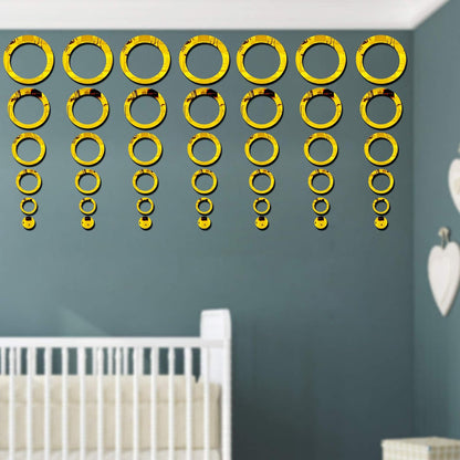 3D Ring Acrylic Mirror Wall Decor – Gold & Silver