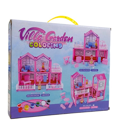 DreamVilla Dollhouse Playset – Large Multi-Room Doll House with Dolls