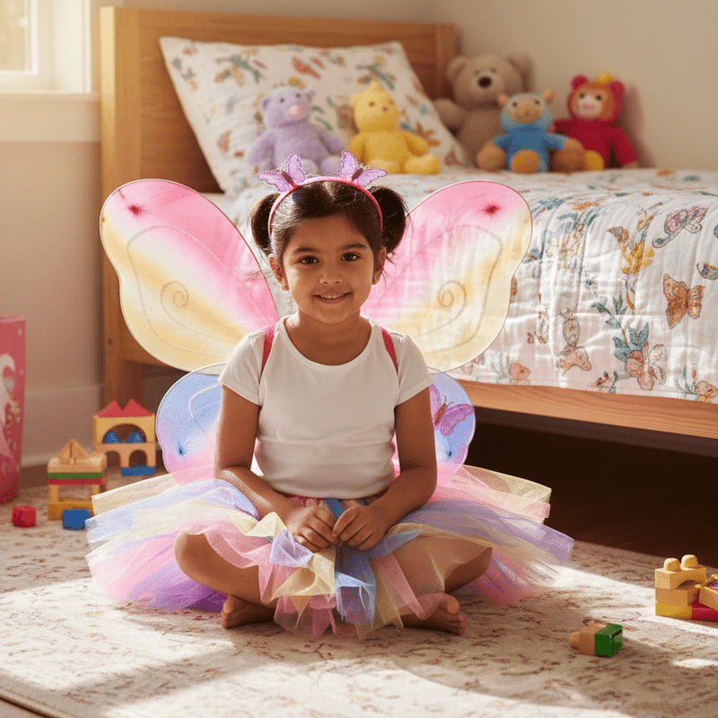 Kids Rainbow Fairy Wings Costume