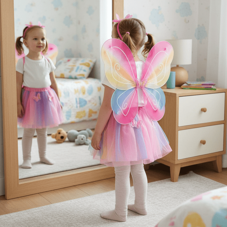 Kids Rainbow Fairy Wings Costume